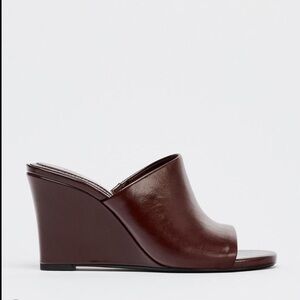 ZARA Burgundy Wedge Sandals